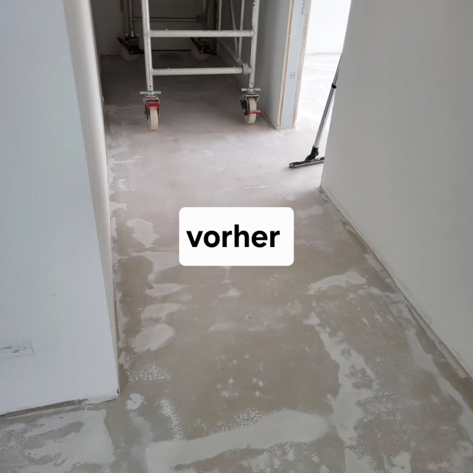 Flurboden während der Vorbereitung